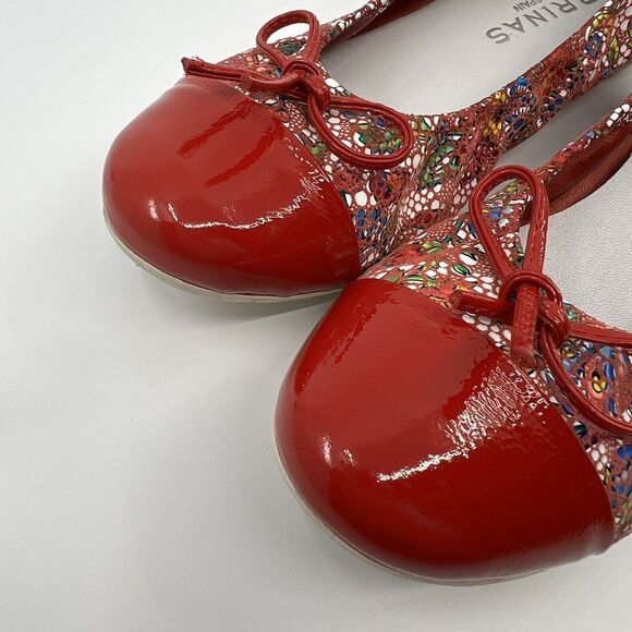 Sabrinas Ballet Flats Red Patent‎ Leather Cap Toe Spain Butterfly Bow 36 5.5-6 - Picture 2 of 13